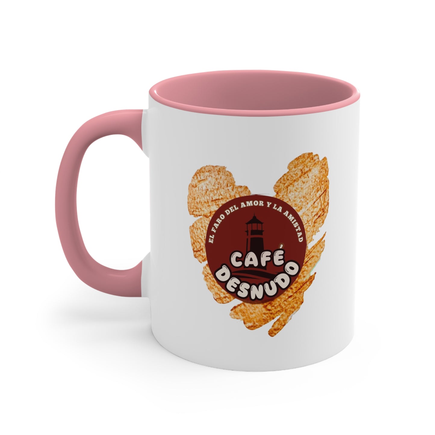 Taza de cerámica con borde y asa de color (11 oz)