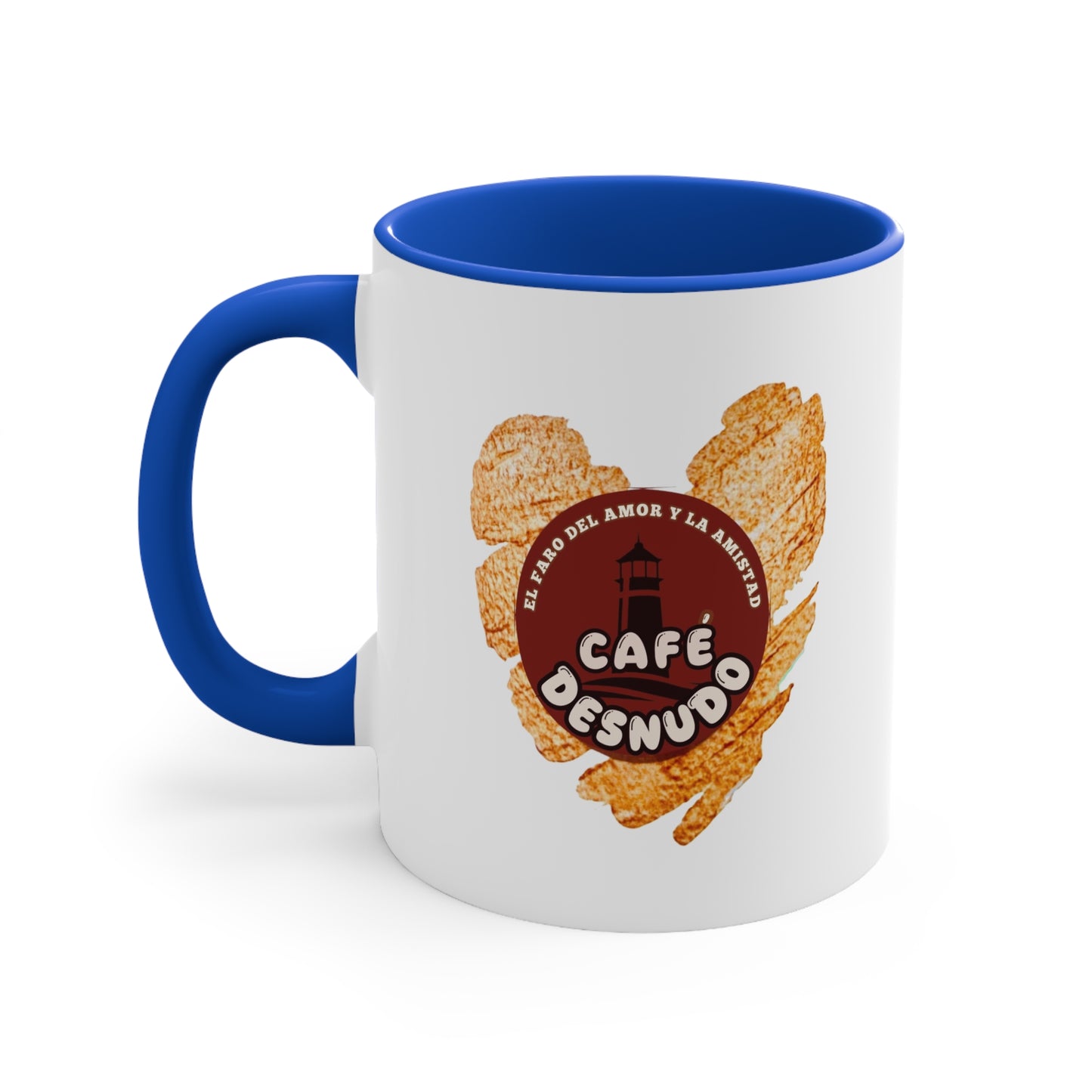Taza de cerámica con borde y asa de color (11 oz)