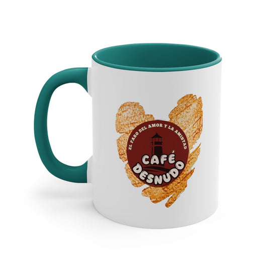 Taza de cerámica con borde y asa de color (11 oz)